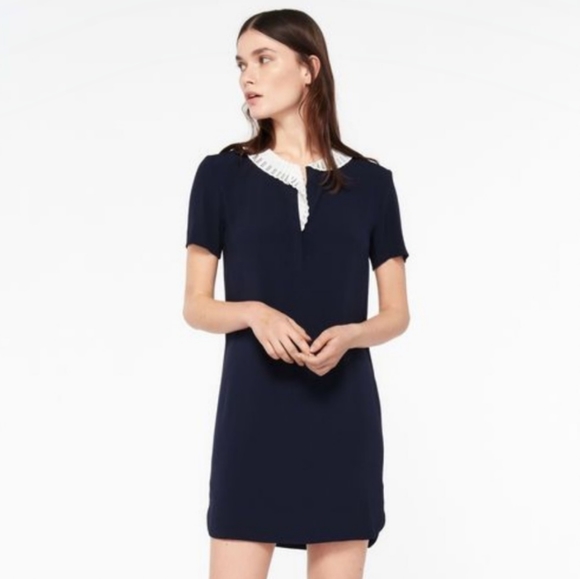 ✨Sandro Davida Ruffle Collar Dress ✨ size 1 - Picture 2 of 9